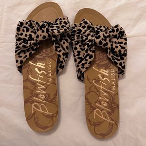 Blowfish Malibu Sandals Leopard Print Size 7 1/2